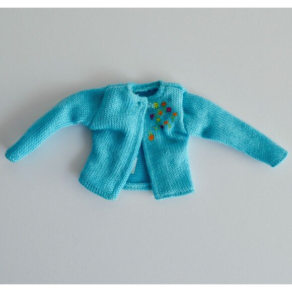 Mattel Barbie Fashion Avenue Blue Floral Sweater Cardigan - Picture 1 of 3